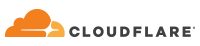 Cloudflare logo: Orange cloud with a stylized "C" and the word "Cloudflare