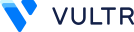 Vultr logo, a blue stylized V next to the dark blue text "VULTR
